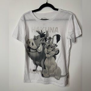 Disney Juniors girl Size medium White Lion King Hakuna Matata Rhinestone T Shirt